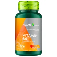 Vitamina B5 Ácido Pantoténico, 30 cápsulas, Adams Supplements