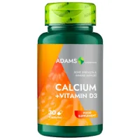Calcium + Vitamine D3, 30 gélules, Adams Supplements