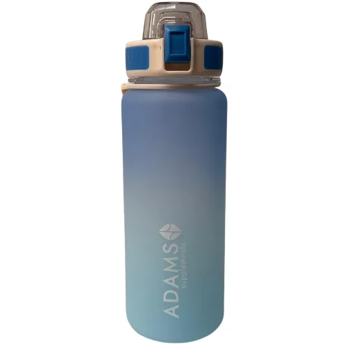 Wasserflasche Plastik, frostet, blau, 850 ml, Adams Supplements