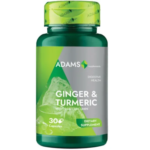 Джинджифил & Куркума, 30 капс., Adams Supplements