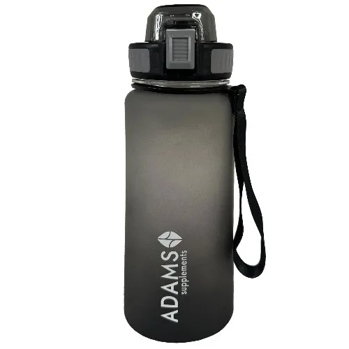 Botella de agua de plástico, negro mate, 850 ml, Adams Supplements