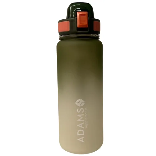 Botella de agua de plástico, mate, oliva, 850 ml, Adams Supplements