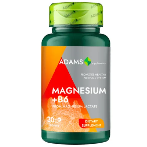 Magnésium + B6, 30 gélules, Adams Supplements