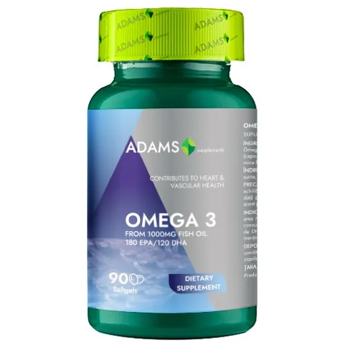 Omega 3 1000 mg, 90 cps, Adams Supplements