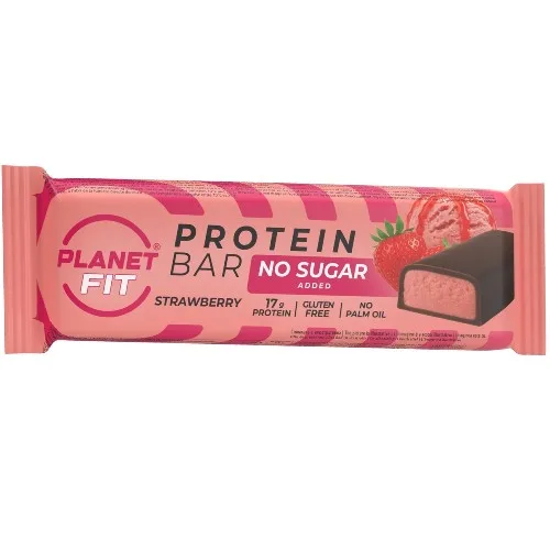 Baton proteic, Capsuni, 55g, Brain Foods