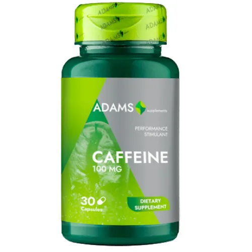 Cafeína 100mg, 30 cápsulas, Adams Supplements