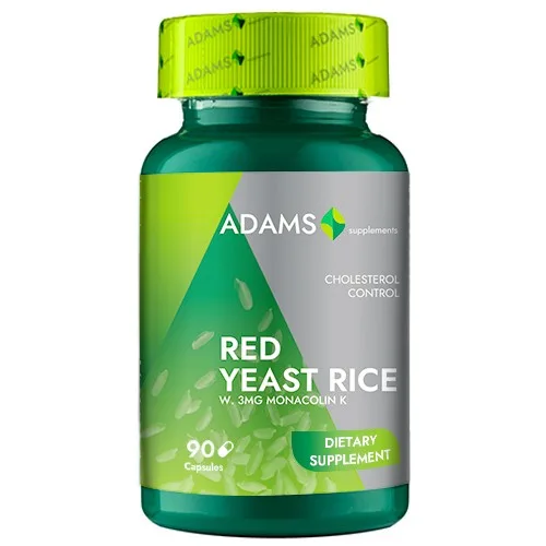 Червена оризова мая 600mg 90капс, Adams