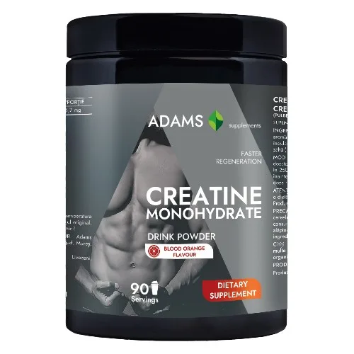 Креатин монохидрат (червена портокала), 400г, Adams Supplements