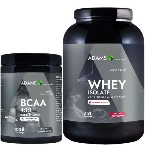 Пакет Whey Isolate Protein (малина) 908gr & BCAA 4:1:1 (без аромат), 400g,