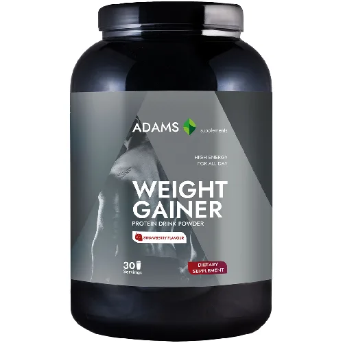 Weight Gainer (strawberry), 1500g, Adams Supplements