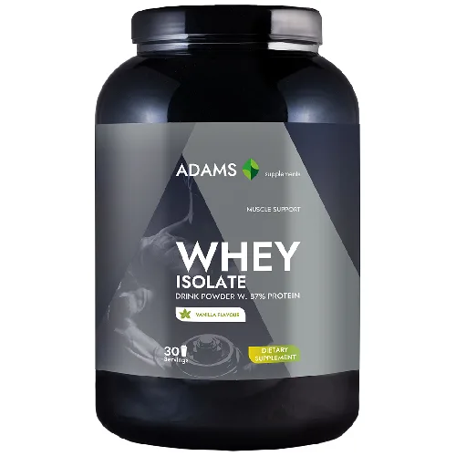 Aislado de proteína de suero, vainilla, 908g, Adams Supplements